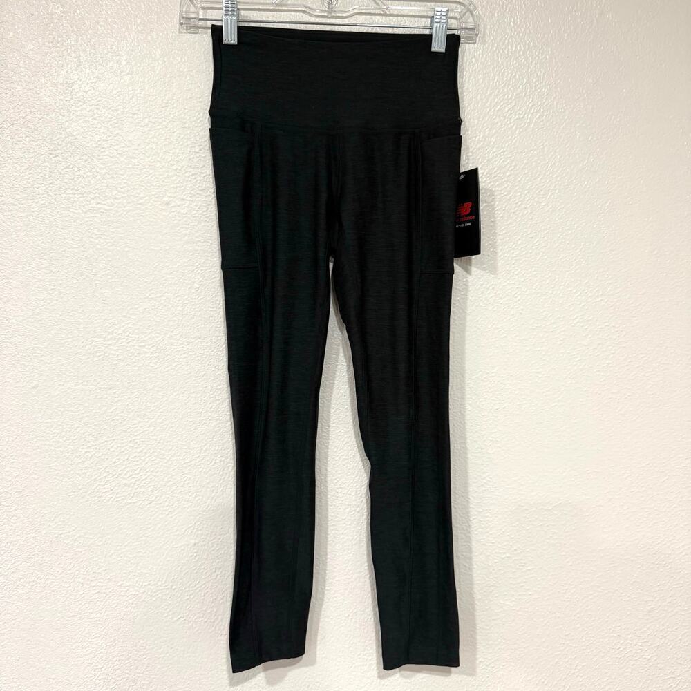 NWT New Balance High Rise Spacedye Pocket Crop Leggings Grey Size XS